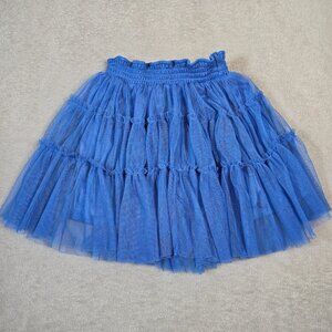 Disney D Signed Skirt Girls Medium Blue Layered Tulle Lined Elastic Princesscore